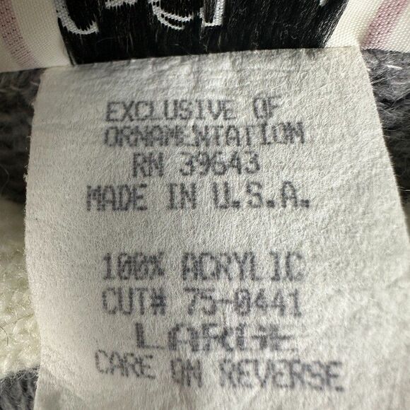 Vintage Cricket Lane Womens Large Knit Sweater Collar Floral 90's Grey - Picture 4 of 5